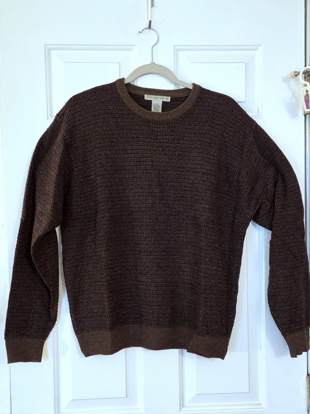 Geoffrey Beene Brown Multi Grandpa Sweater